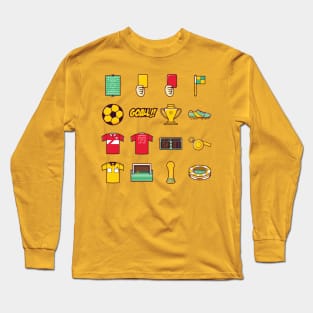 cute football soccer icon Long Sleeve T-Shirt